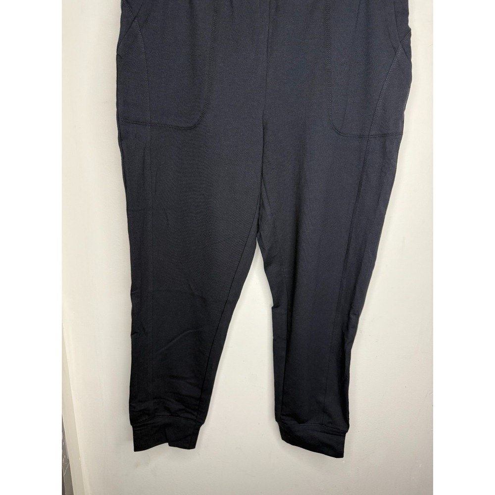 Denim & Co. Active Petite Pull-On French Terry Jogger Pants Black: PS #32" - Picture 4 of 8